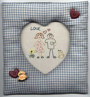 Sweetheart Embroidery and Frame