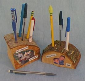 Wooden Desktop Pen & Pencil Holder