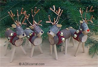 Wooden Reindeer Christmas Ornament