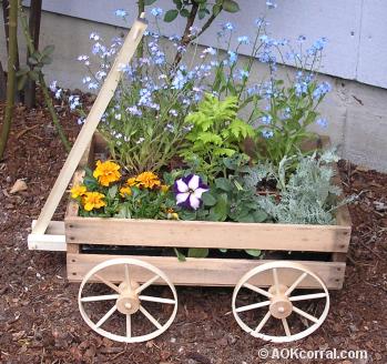 Rustic Wagon Planter